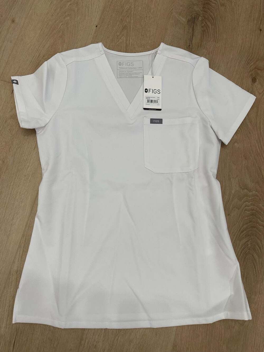 FIGS Catarina One-Pocket Scrub Top Size XXS White